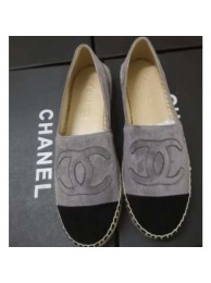 Chanel Suede CC Logo Espadrilles Gray/Black 02 AQ03712