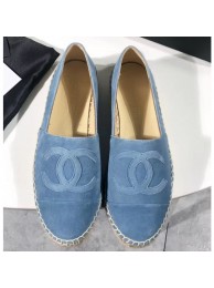 Chanel Suede CC Logo Espadrilles Light Blue AQ00957