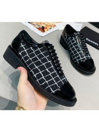 Chanel Tweed and Patent Calfskin Lace-Ups G36208 Black 2020 AQ01463