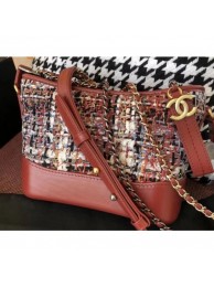 Chanel Tweed/Calfskin Gabrielle Small Hobo Bag A91810 Brick Red 2018 AQ03377