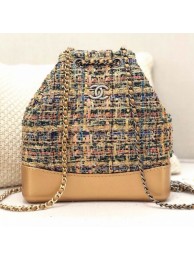 Chanel Tweed Drawstring Gabrielle Small Backpack A94485 Gold/Blue 2019 Collection AQ00913