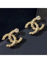 Chanel Twist CC Crystal Stud Earrings Gold 2019 Collection AQ00559