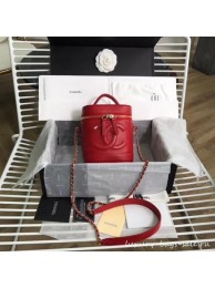 Chanel vanity case Lambskin & Gold-Tone Metal AS0323 red AQ02333