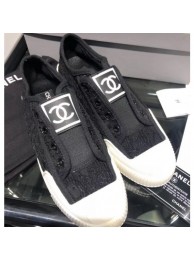 Chanel Vintage CC Logo Sneakers Lace Black 2019 AQ00820