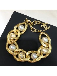 Chanel Vintage Metal Pearl Bracelet AB3147 2019 Collection AQ01573