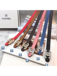 Chanel Width 2cm Crystal CC Logo Buckle Leather Belt Belt AQ04065