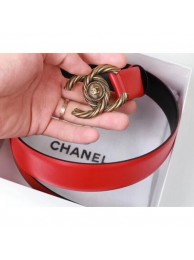 Chanel Width 3cm Braided CC Logo Buckle Leather Belt Red Belt AQ02796