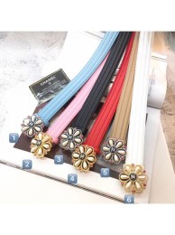 Chanel Width 3cm Pearl Flower Buckle Leather Belt AQ02122