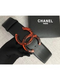 Chanel Width 5.3cm Leather Belt Black with Resin CC Logo Belt AQ00614