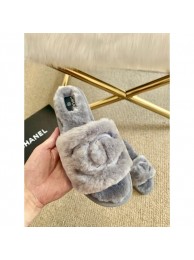 Chanel Wool Flat Sandals Gray 2020 AQ01617