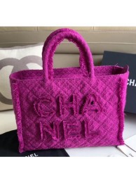 Chanel Wool Tweed Medium Zipped Shopping Bag AS0976 Purple 2019 Collection AQ02712