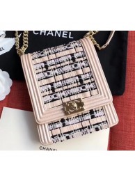 Chanel Woven Tweed Boy North/South Small Flap Bag AS0130 Beige 2020 AQ01684