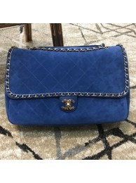 Chanel x Pharrell Oversize Suede Flap Bag Blue 2019 Collection AQ01930