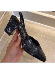 Cheap Chanel Heel 6.5cm Slingbacks G31318 Logo Black 2020 AQ03631