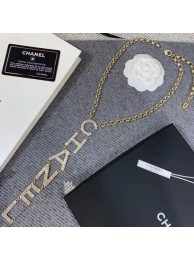 Cheap Chanel Lettering Y Necklace AB1385 Gold/Crystal 2019 Collection AQ01910