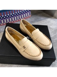 Cheap Chanel Patent Leather Chain Flat Loafers G35631 Beige 2020 Collection AQ02542