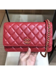 Cheap Chanel Quilted Lambskin Wallet on Chain WOC AP0724 Red 2019 Collection AQ02833