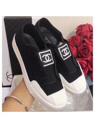 Cheap Chanel Vintage CC Logo Sneakers Black 2019 AQ01251