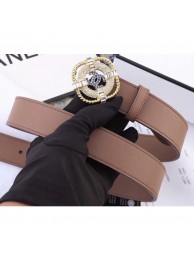 Cheap Chanel Width 3cm Crystal Square Buckle Leather Belt Nude Belt AQ01252