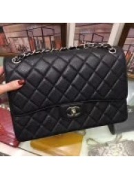 Copy Chanel A58600 Caviar Leather Classic Jumbo Flap Bag Black 2019 TOP Collection AQ03803