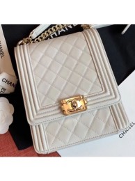 Copy Chanel Boy North/South Small Flap Bag AS0130 Off White 2019 AQ00773