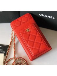 Copy Chanel Grained Calfskin Classic Clutch With Chain AP0990 Red 2020 Collection AQ03986