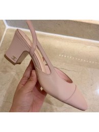 Copy Chanel Heel 6.5cm Slingbacks G31318 Light Pink 2020 AQ02111