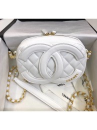 Copy Chanel Lambskin Camera Case Clutch Bag With Big CC Logo AS1757 White 2020 Collection AQ01452