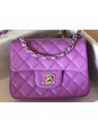 Copy Chanel Lambskin Mini Classic Flap Bag A1115 Mauve AQ03692