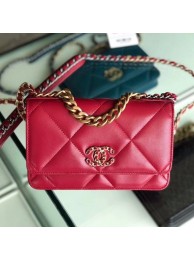 Copy Chanel Quilted 19 Wallet on Chain WOC AP0957 Red 2019 Collection AQ00931