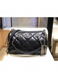 Copy Chanel Quilted Calfskin Small Bowling Bag AS1321 Black/Silver 2020 Collection AQ03028