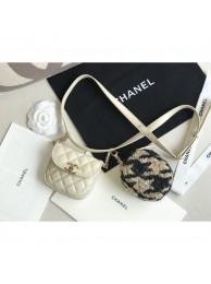 Copy Chanel Waist Bag & Coin Purse AP0743 Beige & Black AQ02265