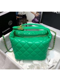 Copy Fashion Chanel Quilted Leather Large Hobo Bag With Gold-Tone Metal AS1747 Green 2020 Collection AQ01181