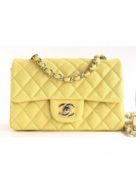 Designer Chanel Pearl Caviar Calfskin Small Classic Flap Bag A1116 Light Yellow AQ02752