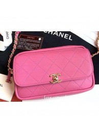 Designer Replica Chanel Casual Trip Waist Bag AS0142 Dark Pink 2019 AQ03475