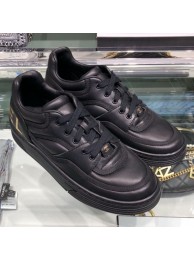 Designer Replica Chanel Leather Low-Top Sneakers G35063 Black Leather 2019 Collection AQ00558