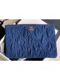 Fake Chanel 19 Large Pouch Bag AP0952 Denim 2020 AQ03626