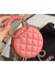 Fake Chanel Chain Handle Round Clutch with Chain Bag AP1176 Pink 2020 AQ01207