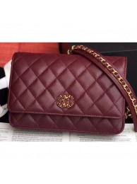 Fake Chanel Chain Infinity Wallet On Chain WOC Bag AP0724 Burgundy 2019 AQ04388