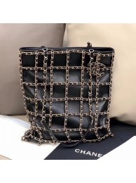 Fake Chanel Chain Lambskin Shopping Bag AS1383 Black 2020 Collection AQ01325