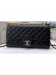 Fake Chanel Clutch with Chain Bag 50041 Lambskin Black AQ00855