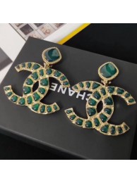 Fake Chanel Green Resin Stones CC Short Clip-on Earrings AB1804 2019 Collection AQ00563