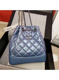 Fake Chanel Iridescent Aged Calfskin Gabrielle Backpack A94502 Blue 2019 Collection AQ00709