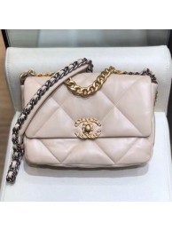 Fake Chanel Lambskin 19 Small Flap Bag AS1160 Light Apricot 2019 Collection AQ03653