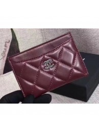 Fake Chanel Lambskin Classic Card Holder A31510 Burgundy AQ02620