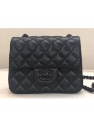 Fake Chanel Lambskin Mini Classic Flap Bag A1115 So Black AQ04120