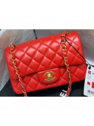 Fake Chanel Original Quality Small Classic Flap Bag 1116 in Sheepskin Red with Gold Hardware AQ02469