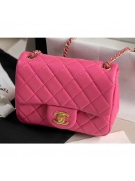 Fake Chanel Pearl on Chain Classic Flap Bag AS1786 Dark Pink 2020 AQ01241