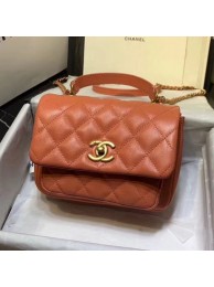 Fake Chanel Quilted Calfskin Medium Flap Bag with Top Handle AS1155 Orange 2020 Collection AQ02962