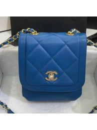 Fake Chanel Quilted Lambskin Vertical Flap Bag AS1895 Blue 2020 Collection AQ00703